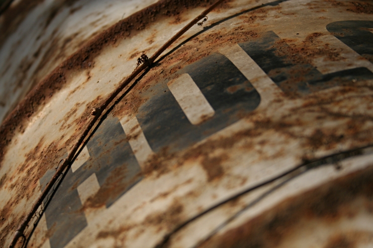 Rusted barrel.